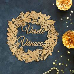 Vánoční věnec na dveře - Veselé Vánoce | Dub zlatý