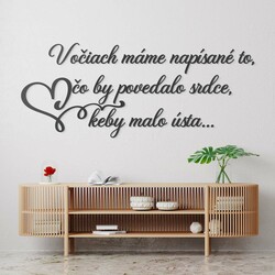 Drevený citát o láske na stenu - Srdce | Antracitovo-šedá