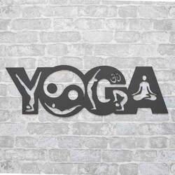 Wooden Wall Art - Yoga | Anthracite Gray