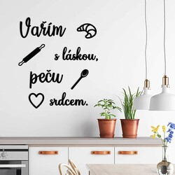 Citát do kuchyně - Vařím s láskou, peču srdcem | Černá