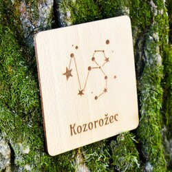 Drevená podložka pod pohár - Znamenie kozorožec