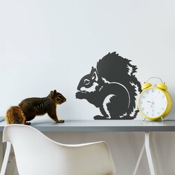 Wooden Sticker - Squirrel | Anthracite Gray
