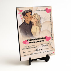 CZ - Dřevěná tabulka na zeď - Lásko moje