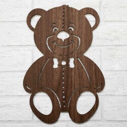 Wooden Deco for Children&#039;s Room - Teddy Bear | Walnut