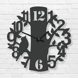  Detské hodiny na stenu - Vtáčik | Antracitovo-šedá