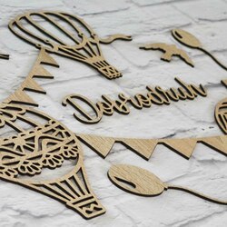 Sticker for Children&#039;s Room with Custom Text - 3 Balloons | Oak Sonoma