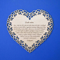 Poďakovanie - Drevené srdiečko s vlastným textom  | Javor