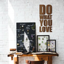 Wooden 3D Wall Sticker - DO WHAT YOU LOVE | Walnut