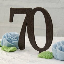 Drevená čislica na tortu - zápich 70  | Wenge