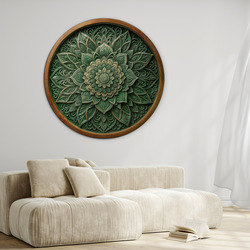 Mandala na zeď - Smaragd