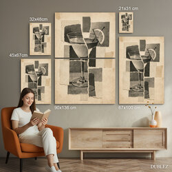 Vintage drevený obraz - Martini koláž | 90x136 cm
