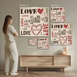 Drevený obraz - Love Love Love