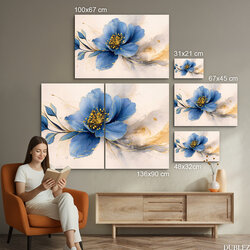 Drevený obraz - Azúrový kvet