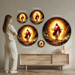 Okrúhly náboženský obraz - Znovuzrodenie Ježiša