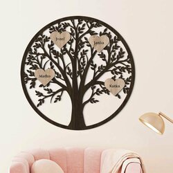 Wooden Heart with Name | Oak Sonoma