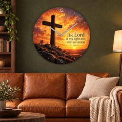 Christian clock with cross - The Lord is my light