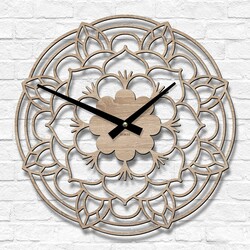 Nástenné hodiny s mandalou - Rozkvit | Dub Sonoma