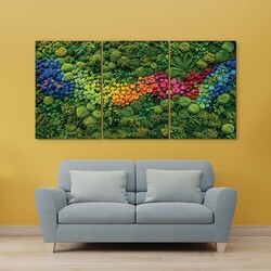 Multi-panel wall art - Moss rainbow