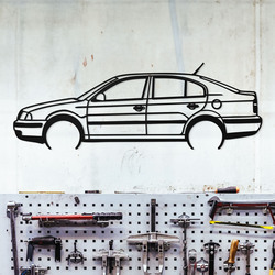 Drevená silueta auta - Škoda Octavia | Čierna