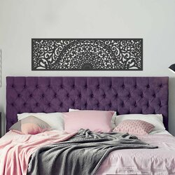 Wooden Panel - Half Mandala | Anthracite Gray