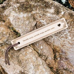 Originálna, drevená záložka do knihy s vlastným textom