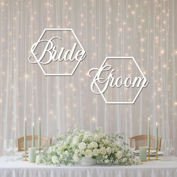 Svadobné nápisy - Bride a Groom | Biela