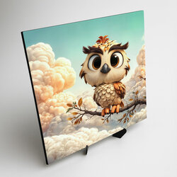 Detská nástenná dekorácia - Sovička v oblakoch