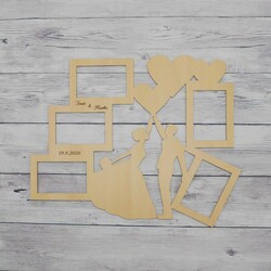 Wedding Photo Frame with Names and Date | Maple