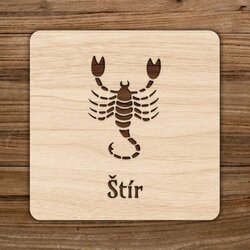 Levná dekorace na stůl - Dřevěný tácek - Štír
