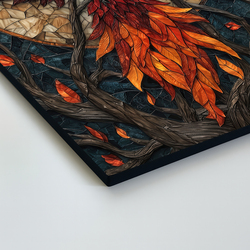 Mozaikový obraz na dreve - Vitrážny fénix