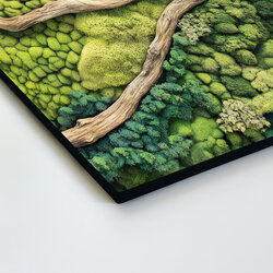 Imitace mechového obrazu - Větev v lese