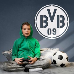 Wooden Logo of Football Club - BVB | White