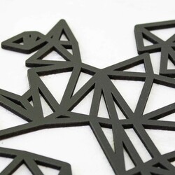 Fali 3D világtérkép - Poligonális atlasz  | Fekete