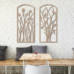 2-piece Wooden Decoration - Life in the Window | Oak Sonoma
