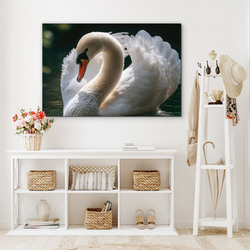 Wooden picture - White swan