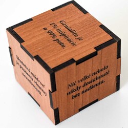 Drevená dekorácia do bytu - Motivačná kocka s citátmi | Čerešňa