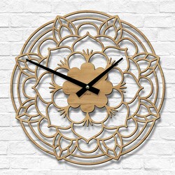 Nástenné hodiny s mandalou - Rozkvit | Dub zlatý