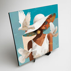 Elegantný obraz do obývačky - Dáma v klobúku