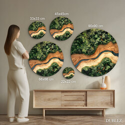 Circular Wall Art from Wood - Moss in Epoxy