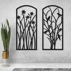 2-piece Wooden Decoration - Life in the Window | Black