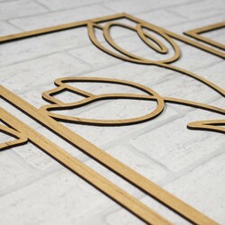 Drevené nálepky na stenu - Tanec kvetov | Dub zlatý