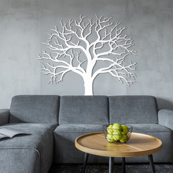 Vyrezávaný strom na stenu - Ticho | Biela
