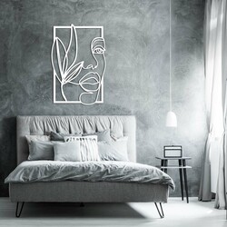 Wooden Line Art Wall Art - Muse | White
