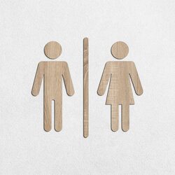 Wooden Pictograms for WC - Men / Women | Oak Sonoma