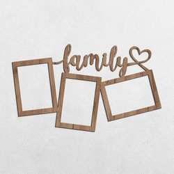Wooden Wall Photo Frame - Family | Tobacco Oak