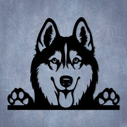 Wall Art - Siberian Husky | Black