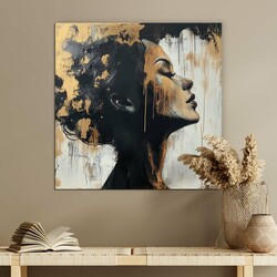 Gold Picture of Woman Made from Wood