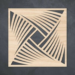 Sada 4 ks drevených podložiek pod pohár - Abstrakcia