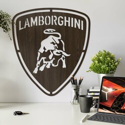 Wooden Car Logo - Lamborghini | Wenge
