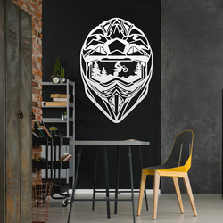 Vyrezávaný obraz na stenu - Motokrosová prilba | Biela